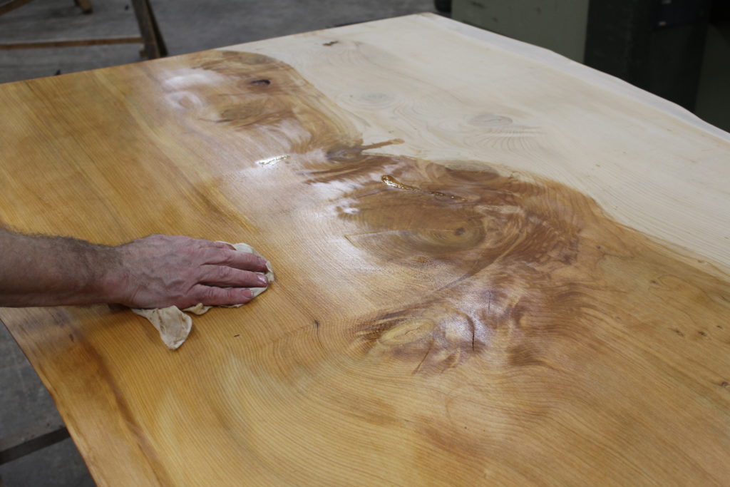 oiling the board with a standard finishing oil